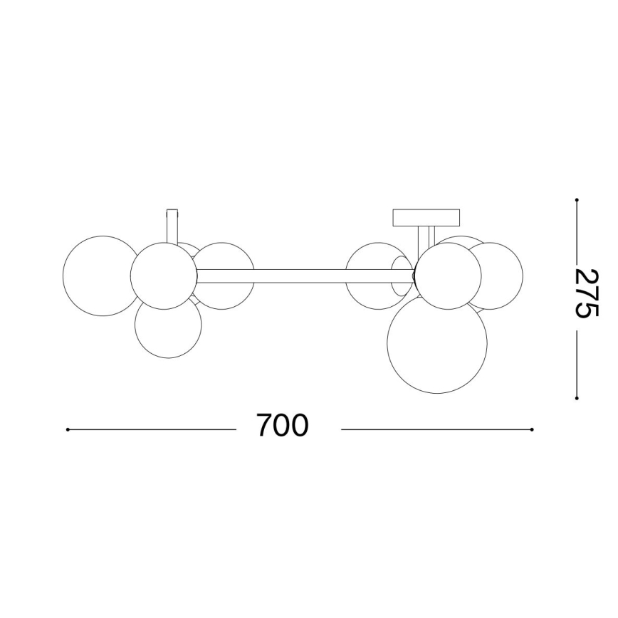 Ideal Lux - LED Surface-mounted chandelier PERLAGE 10xG9/3W/230V d. 70 cm black/smoky