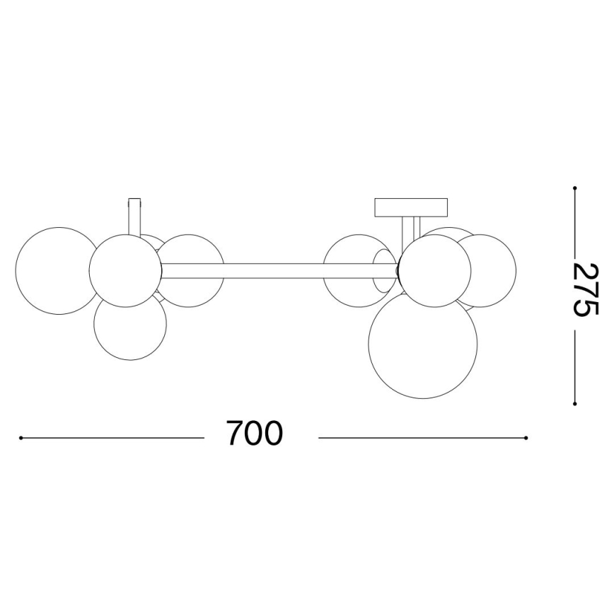 Ideal Lux - LED Surface-mounted chandelier PERLAGE 10xG9/3W/230V d. 70 cm gold/smoky