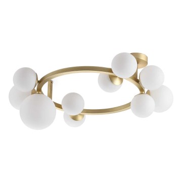 Ideal Lux - LED Surface-mounted chandelier PERLAGE 10xG9/3W/230V d. 70 cm gold/white