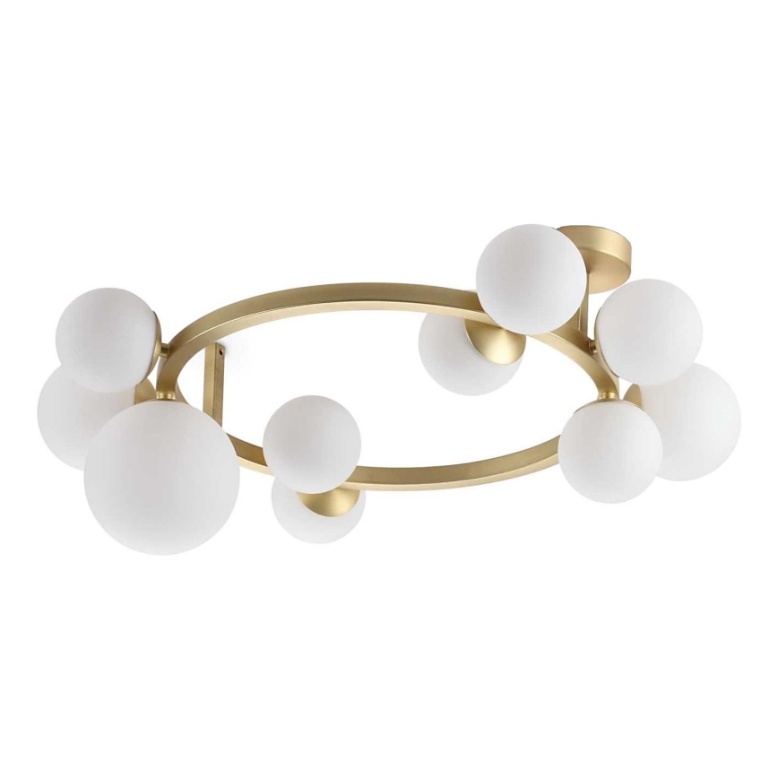 Ideal Lux - LED Surface-mounted chandelier PERLAGE 10xG9/3W/230V d. 70 cm gold/white