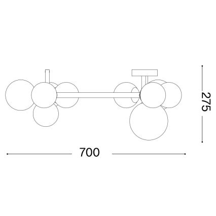 Ideal Lux - PERLAGE LED Flush-Mount Chandelier 10xG9/3W/230V, diam. 70 cm, Gold / Smoky Beige