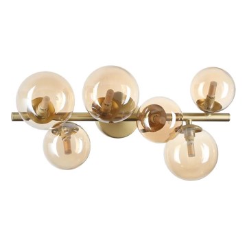 Ideal Lux - LED Surface-mounted chandelier PERLAGE 6xG9/3W/230V 49 cm gold/smoky