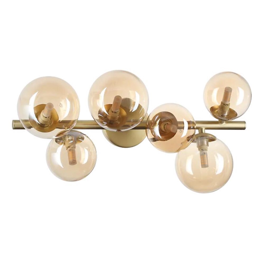 Ideal Lux - LED Surface-mounted chandelier PERLAGE 6xG9/3W/230V 49 cm gold/smoky