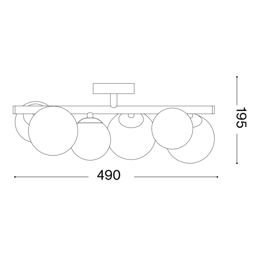 Ideal Lux - LED Surface-mounted chandelier PERLAGE 6xG9/3W/230V 49 cm gold/smoky
