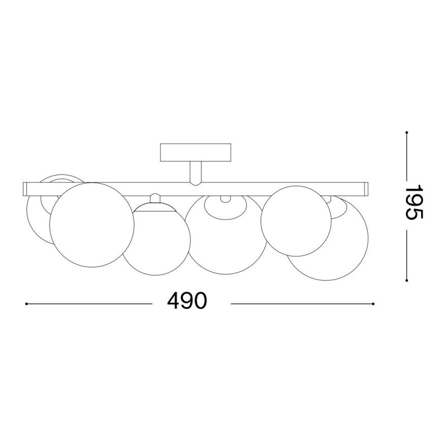 Ideal Lux - LED Surface-mounted chandelier PERLAGE 6xG9/3W/230V 49 cm gold/white
