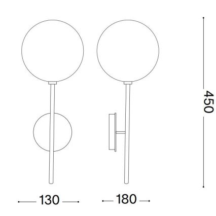 Ideal Lux - LED Wall lamp EQUINOXE 1xG4/2W/230V brass/clear