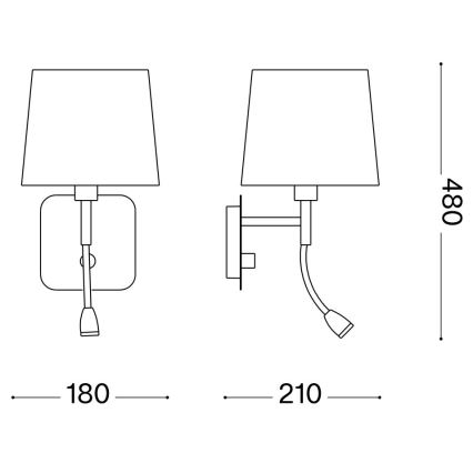 Ideal Lux - LED Flexible wall lamp NORDIK 1xE14/40W + LED/1,5W/230V