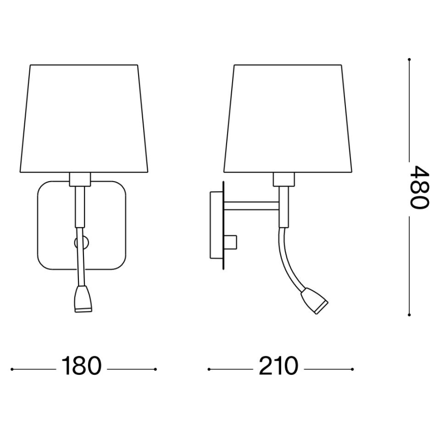 Ideal Lux - LED Flexible wall lamp NORDIK 1xE14/40W + LED/1,5W/230V