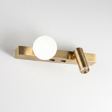 Ideal Lux - LED Wall Light BINOMIO 2xLED/3W/230V CRI 90 brass