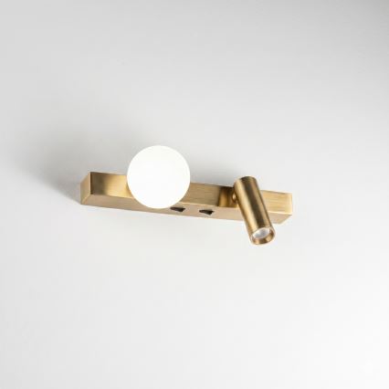 Ideal Lux - LED Wall Light BINOMIO 2xLED/3W/230V CRI 90 brass