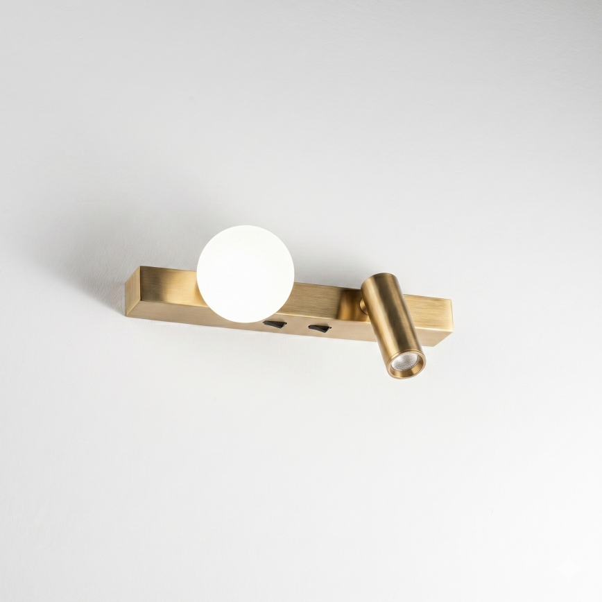Ideal Lux - LED Wall Light BINOMIO 2xLED/3W/230V CRI 90 brass
