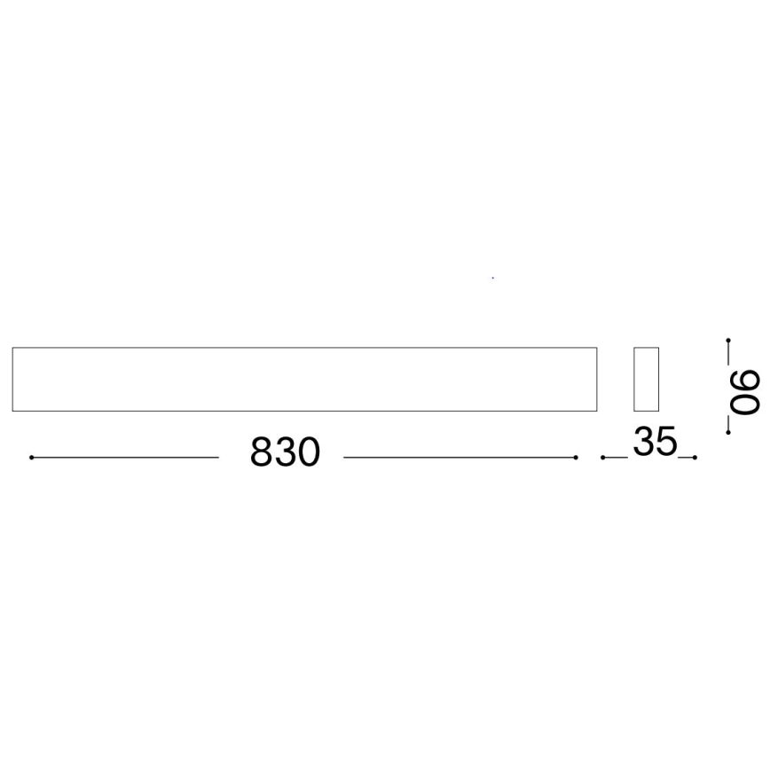 Ideal Lux - LED Wall light DELTA LED/30W/230V 3000K 83 cm CRI 90 black