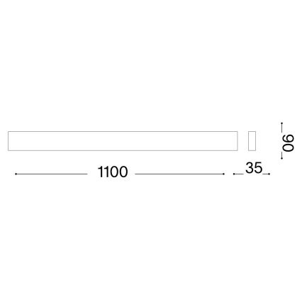 Ideal Lux - LED Wall light DELTA LED/37W/230V 4000K 110 cm CRI 90 black