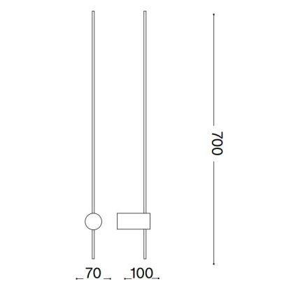 Ideal Lux - LED Wall light ESSENCE LED/12W/230V 2700K 70 cm CRI 90 black