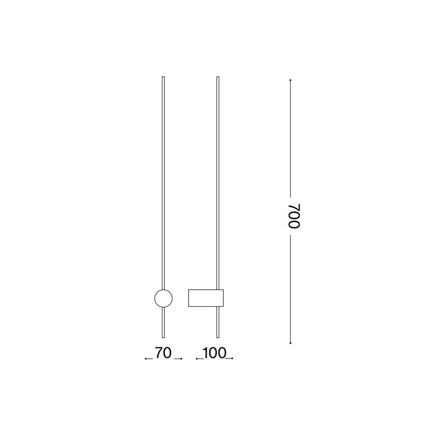 Ideal Lux - LED Wall light ESSENCE LED/12W/230V 3000K 70 cm CRI 90 black