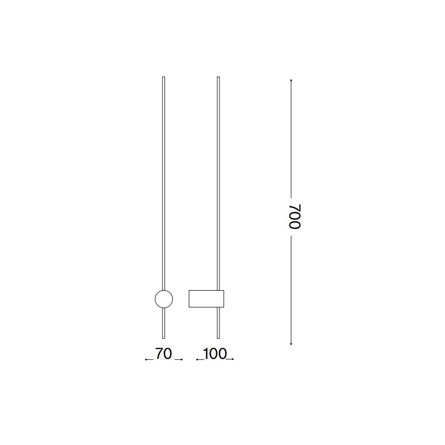 Ideal Lux - LED Wall light ESSENCE LED/12W/230V 4000K 70 cm CRI 90 black