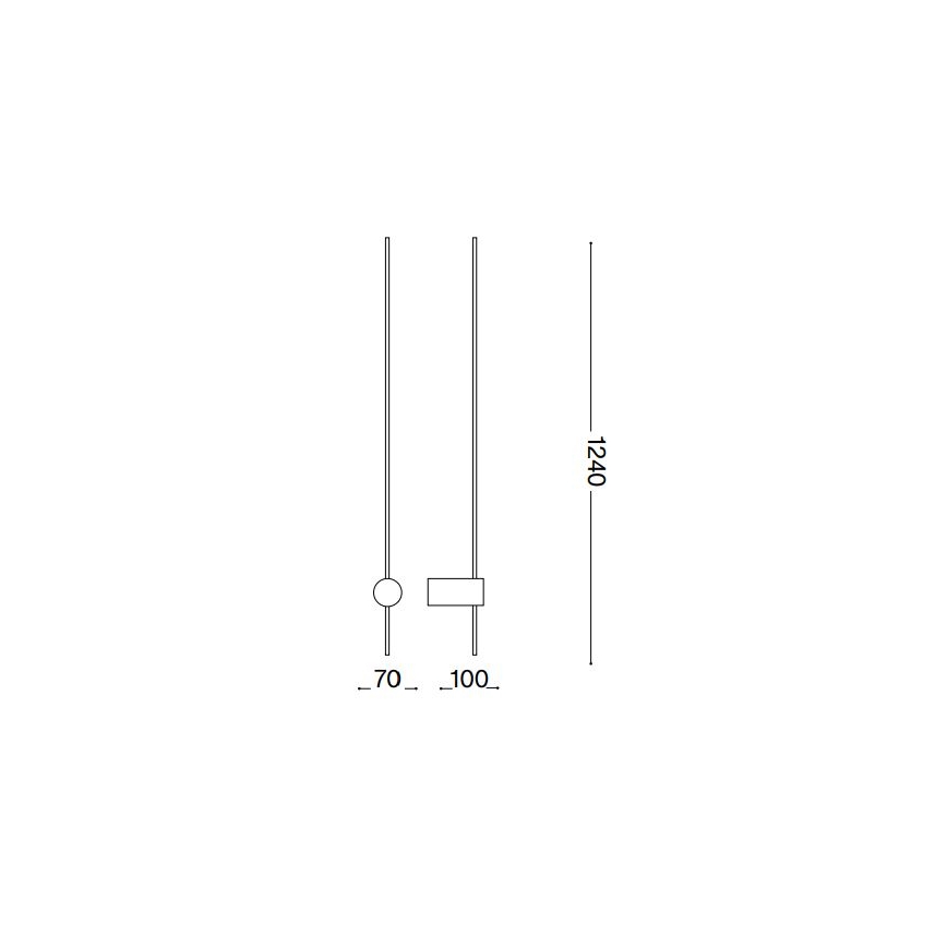 Ideal Lux - LED Wall light ESSENCE LED/19W/230V 2700K 124 cm CRI 90 black