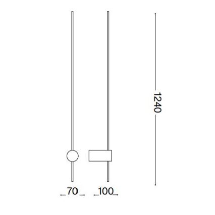 Ideal Lux - LED Wall light ESSENCE LED/19W/230V 3000K 124 cm CRI 90 black