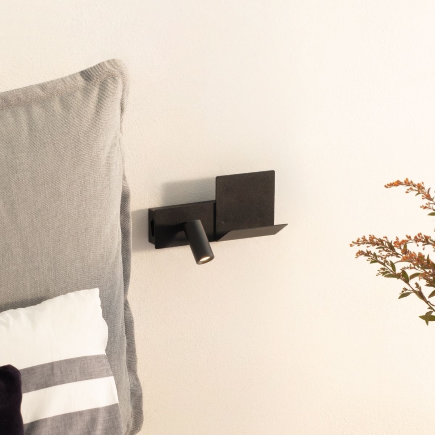 Ideal Lux - LED Wall light KOMODO LED/4,5W/230V USB CRI 90 black