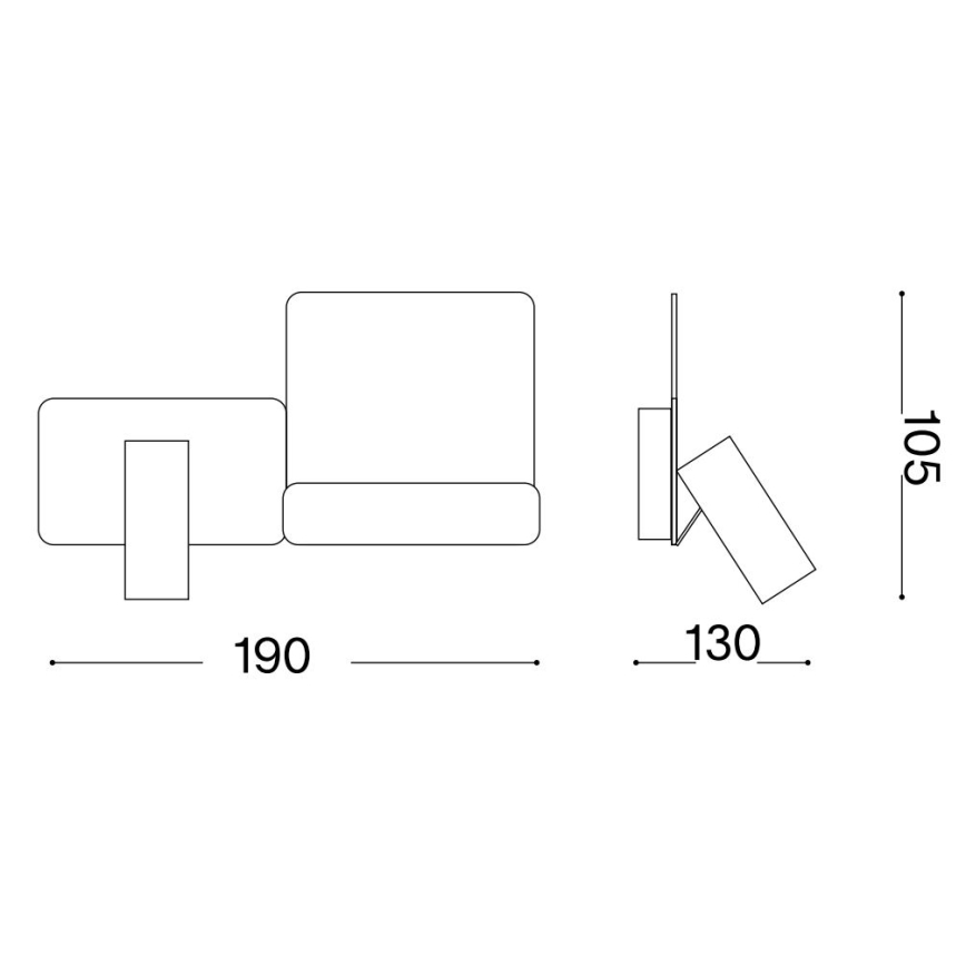 Ideal Lux - LED Wall light KOMODO LED/4,5W/230V USB CRI 90 black