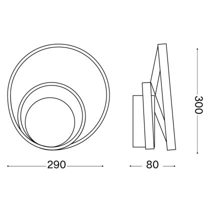 Ideal Lux - LED Wall light OZ LED/26W/230V CRI 90 gold