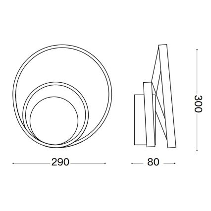 Ideal Lux - LED Wall light OZ LED/26W/230V CRI 90 white