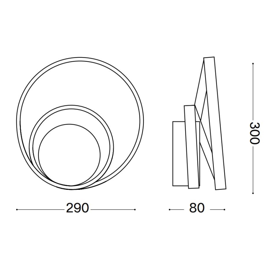 Ideal Lux - LED Wall light OZ LED/26W/230V CRI 90 white