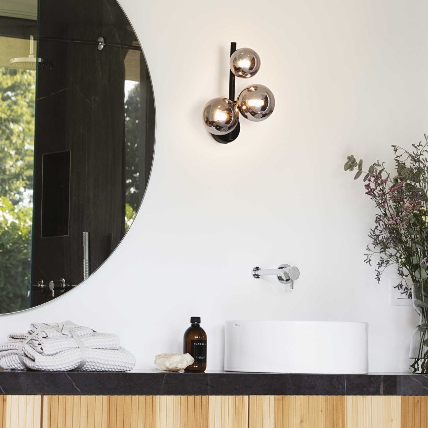 Ideal Lux - LED Wall Light PERLAGE 3xG9/3W/230V Black/Smoked Black