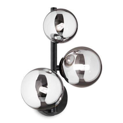 Ideal Lux - LED Wall light PERLAGE 3xG9/3W/230V black/smoky