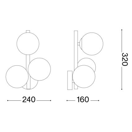 Ideal Lux - LED Wall light PERLAGE 3xG9/3W/230V gold/smoky