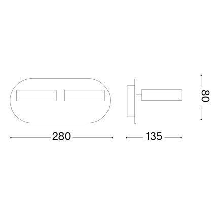 Ideal Lux - LED Wall-Mounted Spotlight OBY 2xLED/6W/230V CRI 90 White