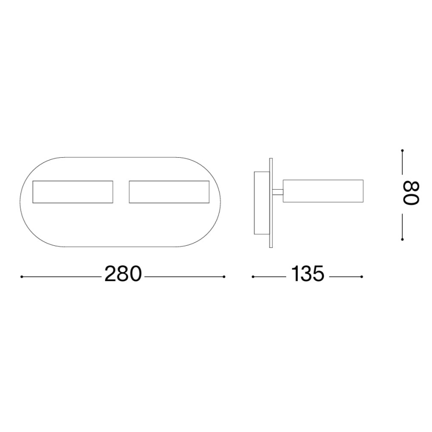 Ideal Lux - LED Wall-Mounted Spotlight OBY 2xLED/6W/230V CRI 90 White