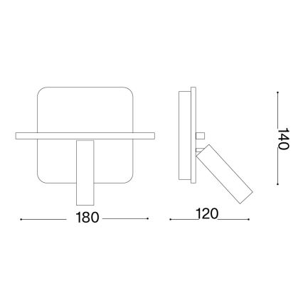 Ideal Lux - LED Wall-Mounted Spotlight PIANO LED/10W/230V CRI 90 USB White