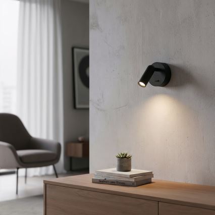 Ideal Lux - LED Wall spotlight BEAN LED/3W/230V CRI 90 black