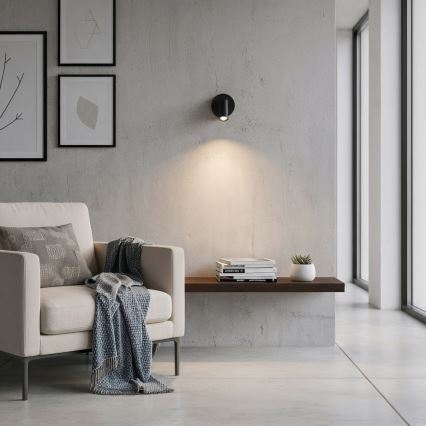 Ideal Lux - LED Wall spotlight BEAN LED/3W/230V CRI 90 black