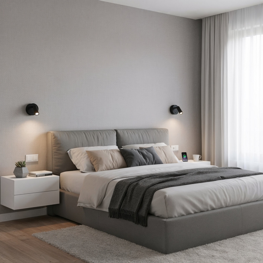 Ideal Lux - LED Wall spotlight BEAN LED/3W/230V CRI 90 black