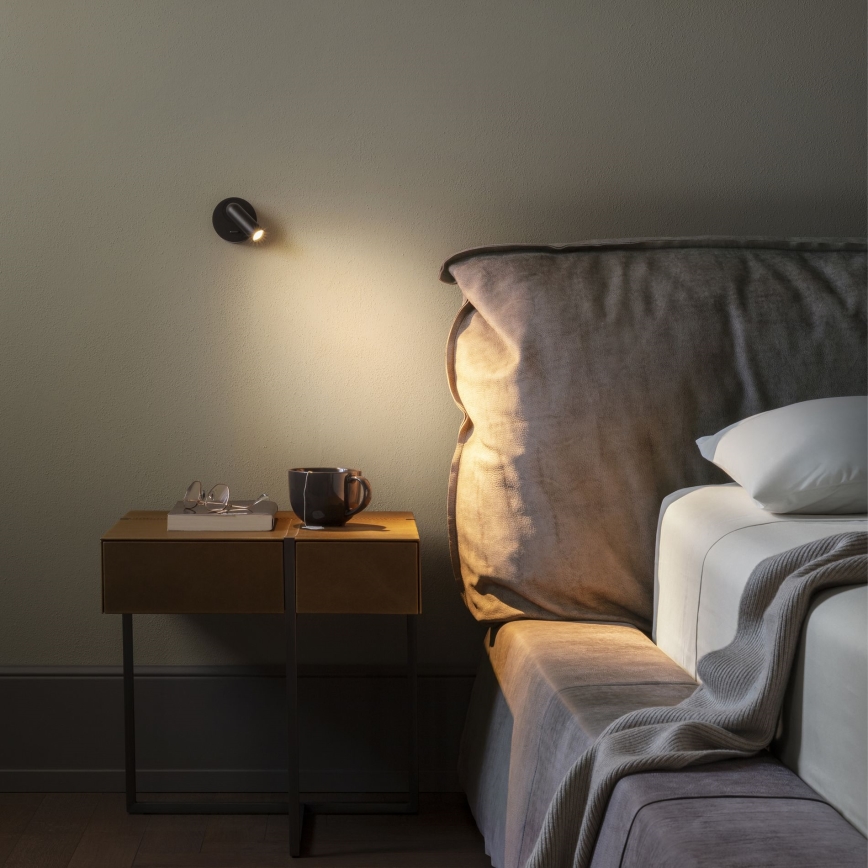 Ideal Lux - LED Wall spotlight BEAN LED/3W/230V CRI 90 black