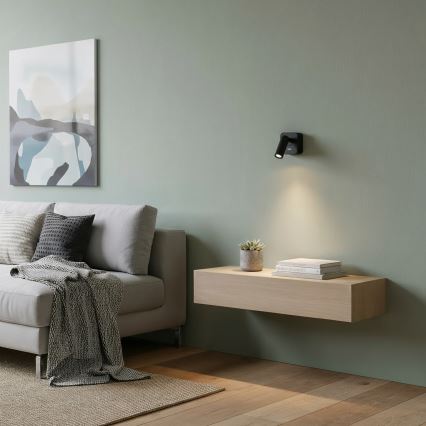 Ideal Lux - LED Wall spotlight BEAN LED/3W/230V CRI 90 black