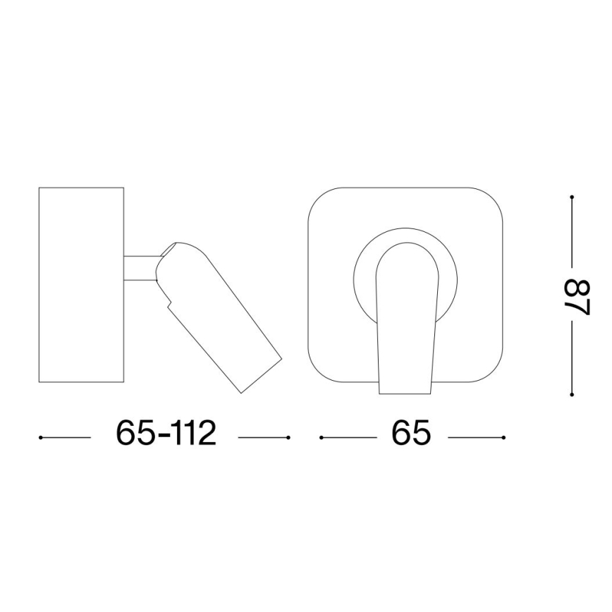 Ideal Lux - LED Wall spotlight BEAN LED/3W/230V CRI 90 black