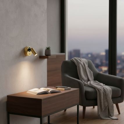 Ideal Lux - LED Wall spotlight BEAN LED/3W/230V CRI 90 brass