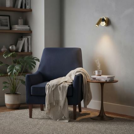 Ideal Lux - LED Wall spotlight BEAN LED/3W/230V CRI 90 brass