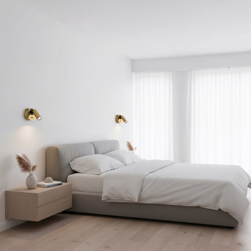 Ideal Lux - LED Wall spotlight BEAN LED/3W/230V CRI 90 brass