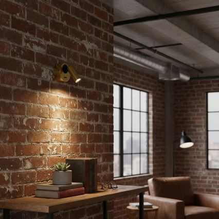 Ideal Lux - LED Wall spotlight BEAN LED/3W/230V CRI 90 brass