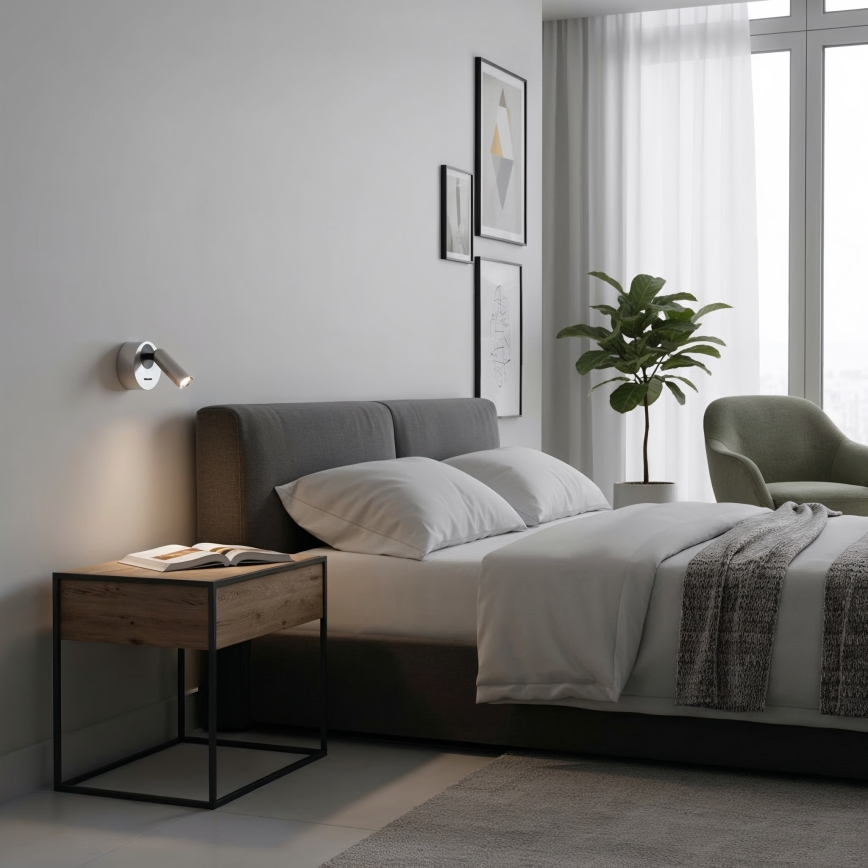 Ideal Lux - LED Wall spotlight BEAN LED/3W/230V CRI 90 shiny chrome