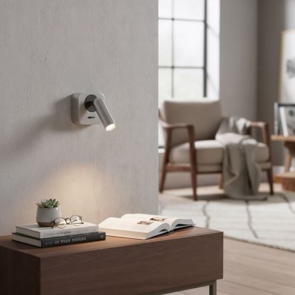 Ideal Lux - LED Wall spotlight BEAN LED/3W/230V CRI 90 shiny chrome