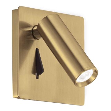 Ideal Lux - LED Wall spotlight LITE LED/3W/230V CRI 90 brass