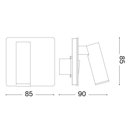 Ideal Lux - LED Wall spotlight LITE LED/3W/230V CRI 90 brass
