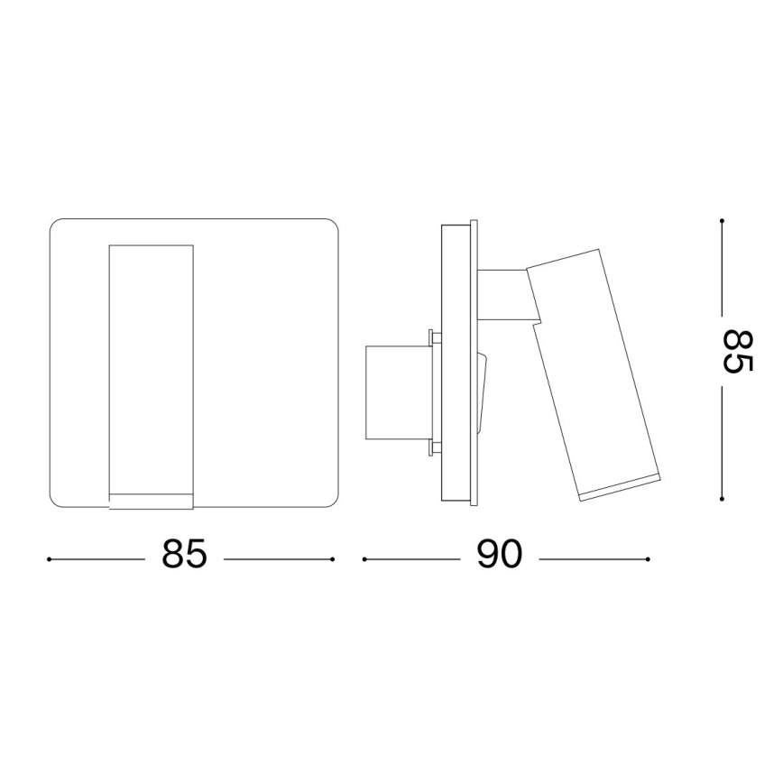 Ideal Lux - LED Wall spotlight LITE LED/3W/230V CRI 90 white