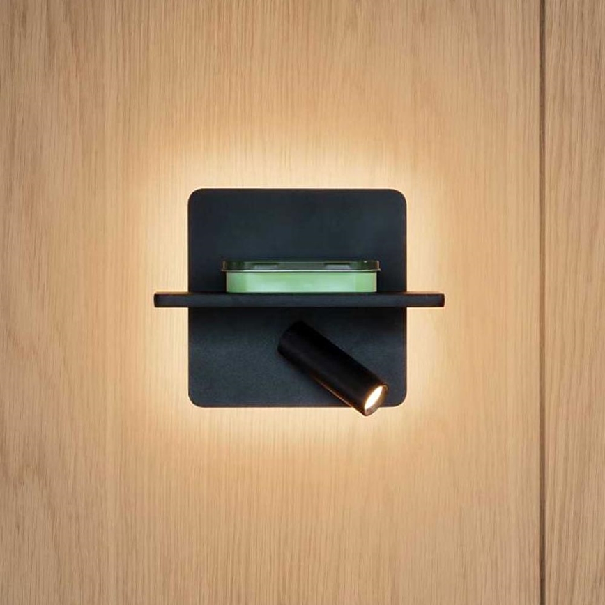 Ideal Lux - LED Wall spotlight PIANO LED/11,5W/230V USB black