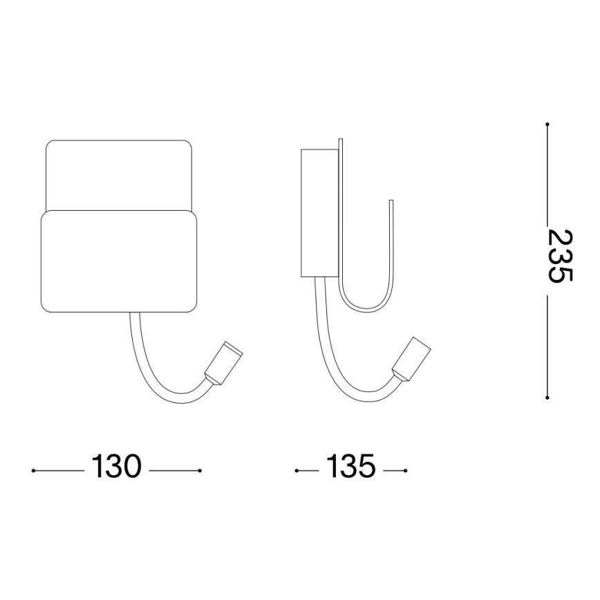 Ideal Lux - LED Wall spotlight with a flexible small lamp PROBE LED/9,5W/230V USB CRI 90 white